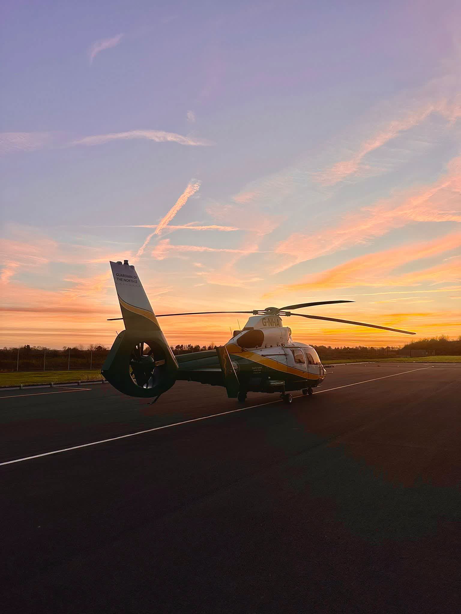 GNAAS Helicopter on runway